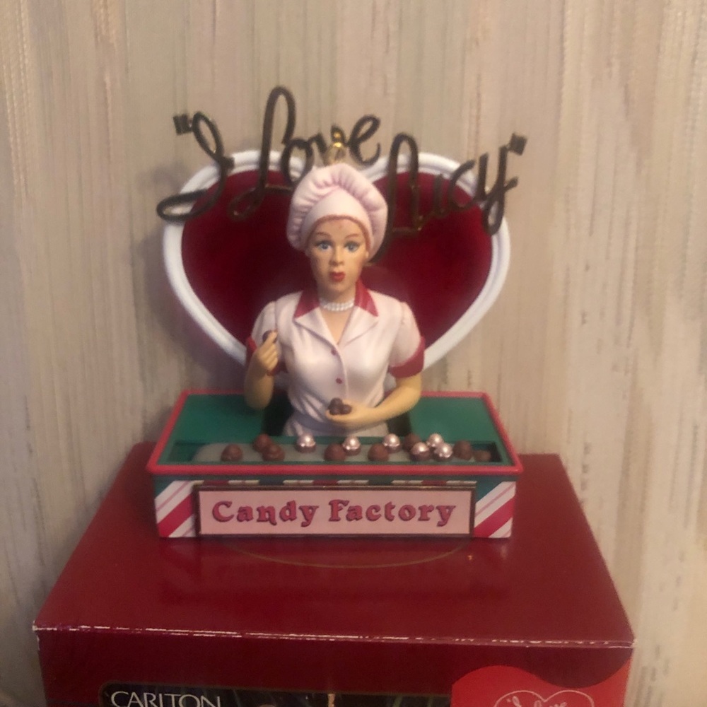 Carlton Cards Candy Factory Figurine with Red and White Accents
